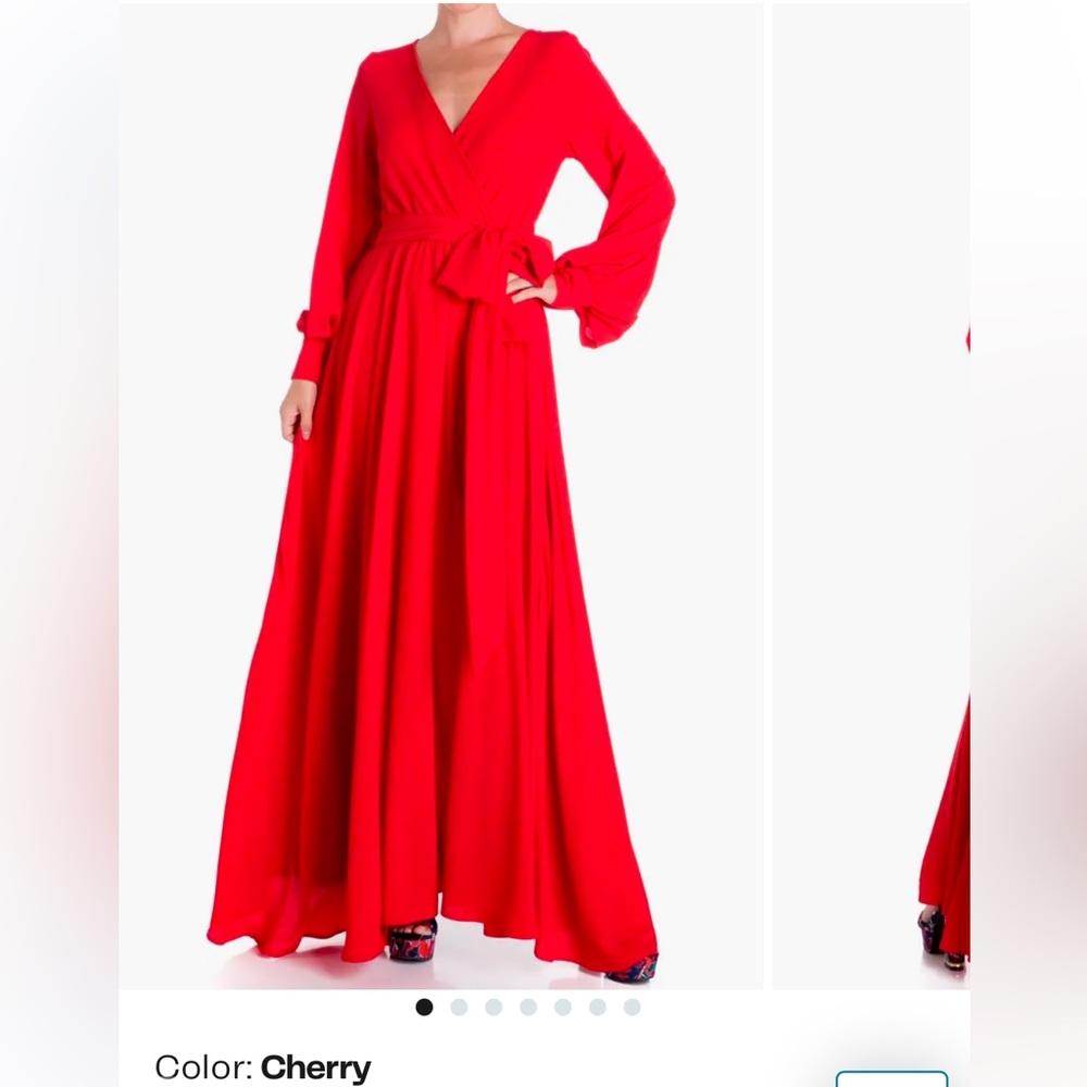 Meghan LA Lilypad Maxi Dress, Cherry Red